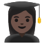 image for :woman student: dark skin tone: