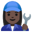 image for :woman mechanic: dark skin tone: