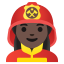 image for :woman firefighter: dark skin tone: