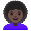 image for :woman: dark skin tone, curly hair: