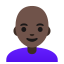 image for :woman: dark skin tone, bald: