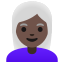 image for :woman: dark skin tone, white hair: