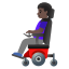 image for :woman in motorized wheelchair: dark skin tone: