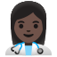 image for :woman health worker: dark skin tone:
