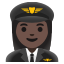 image for :woman pilot: dark skin tone: