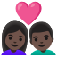 image for :couple with heart: woman, man, dark skin tone:
