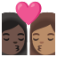 image for :kiss: woman, woman, dark skin tone, medium skin tone:
