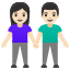 image for :woman and man holding hands: light skin tone: