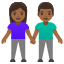 image for :woman and man holding hands: medium-dark skin tone:
