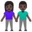 image for :woman and man holding hands: dark skin tone: