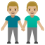 image for :men holding hands: medium-light skin tone: