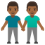 image for :men holding hands: medium-dark skin tone: