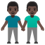 image for :men holding hands: dark skin tone: