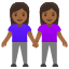 image for :women holding hands: medium-dark skin tone: