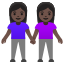 image for :women holding hands: dark skin tone: