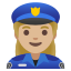 image for :woman police officer: medium-light skin tone: