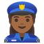image for :woman police officer: medium-dark skin tone: