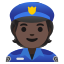 image for :police officer: dark skin tone: