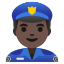 image for :man police officer: dark skin tone: