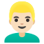 image for :man: light skin tone, blond hair: