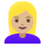 image for :woman: medium-light skin tone, blond hair: