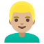image for :man: medium-light skin tone, blond hair: