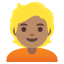 image for :person: medium skin tone, blond hair: