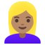 image for :woman: medium skin tone, blond hair: