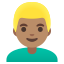 image for :man: medium skin tone, blond hair: