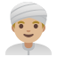 image for :man wearing turban: medium-light skin tone: