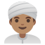 image for :man wearing turban: medium skin tone: