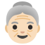image for :old woman: light skin tone: