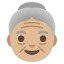image for :old woman: medium-light skin tone: