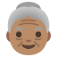 image for :old woman: medium skin tone: