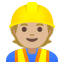 image for :construction worker: medium-light skin tone:
