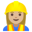 image for :woman construction worker: medium-light skin tone: