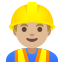 image for :man construction worker: medium-light skin tone: