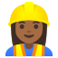 image for :woman construction worker: medium-dark skin tone: