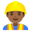 image for :man construction worker: medium-dark skin tone: