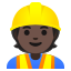 image for :construction worker: dark skin tone: