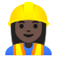 image for :woman construction worker: dark skin tone: