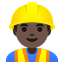 image for :man construction worker: dark skin tone: