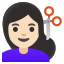 image for :woman getting haircut: light skin tone: