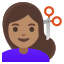 image for :woman getting haircut: medium skin tone: