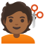 image for :person getting haircut: medium-dark skin tone: