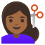 image for :woman getting haircut: medium-dark skin tone: