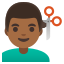 image for :man getting haircut: medium-dark skin tone: