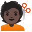 image for :person getting haircut: dark skin tone:
