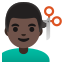 image for :man getting haircut: dark skin tone: