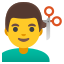 image for :man getting haircut: